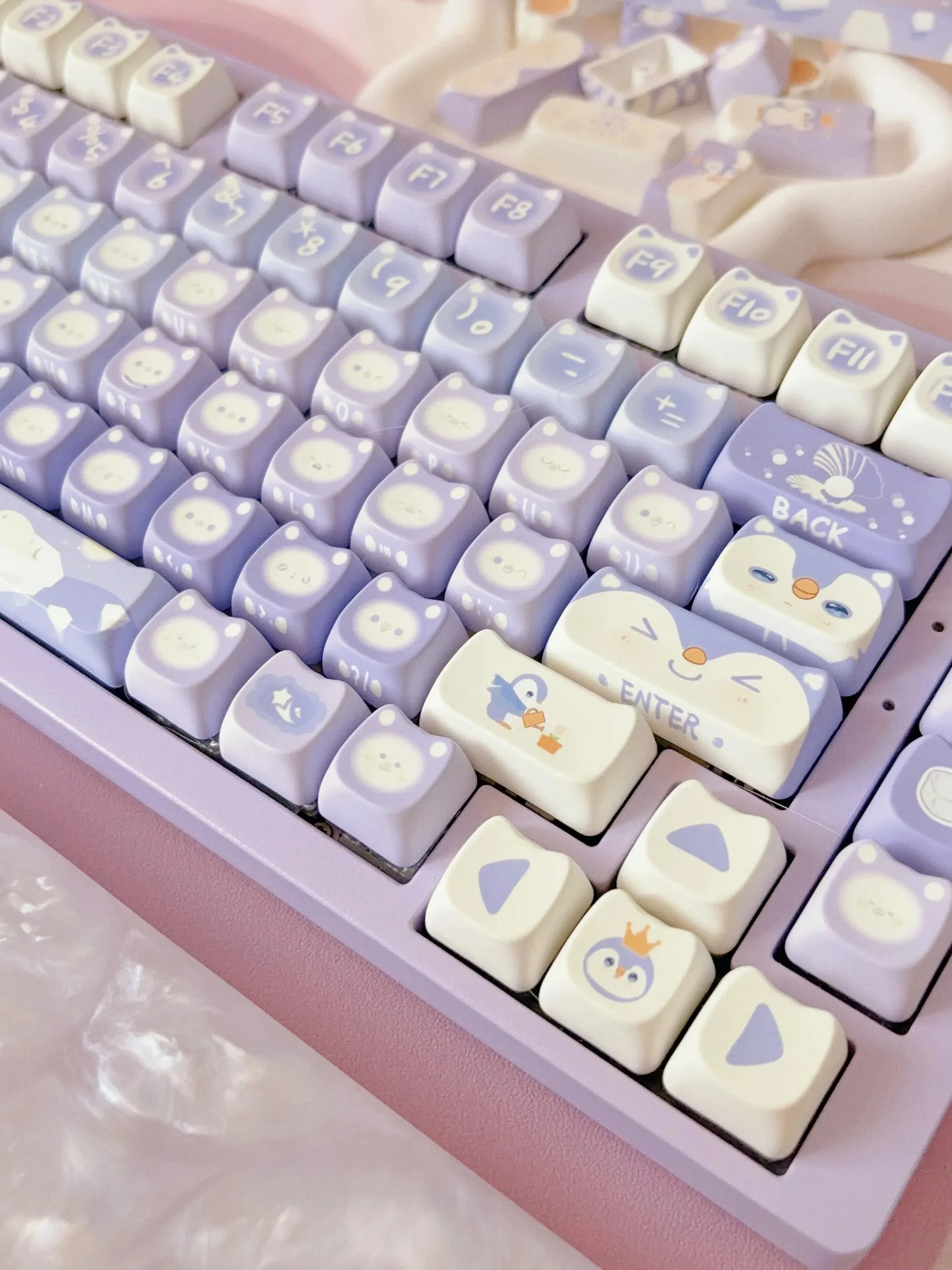 Lavender Penguin Full Key Cap Set