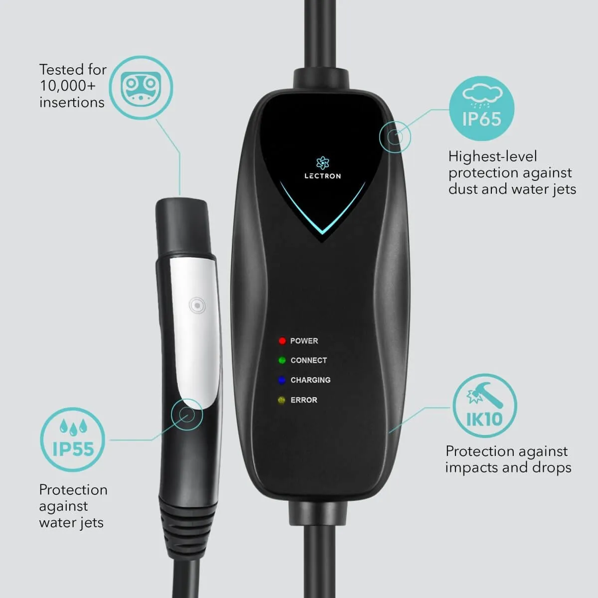 Lectron Portable Level 1 Tesla Charger   CCS to Tesla Adapter   J1772 to Tesla Adapter Bundle | 110V | 15 Amp | NEMA 5-15