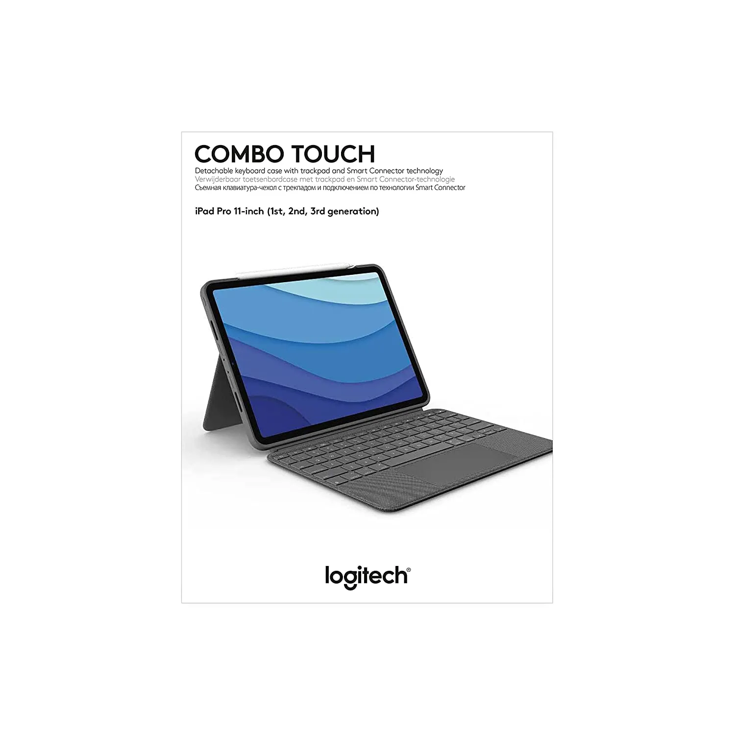 Logitech Combo Touch Backlit keyboard Case with Trackpad for iPad