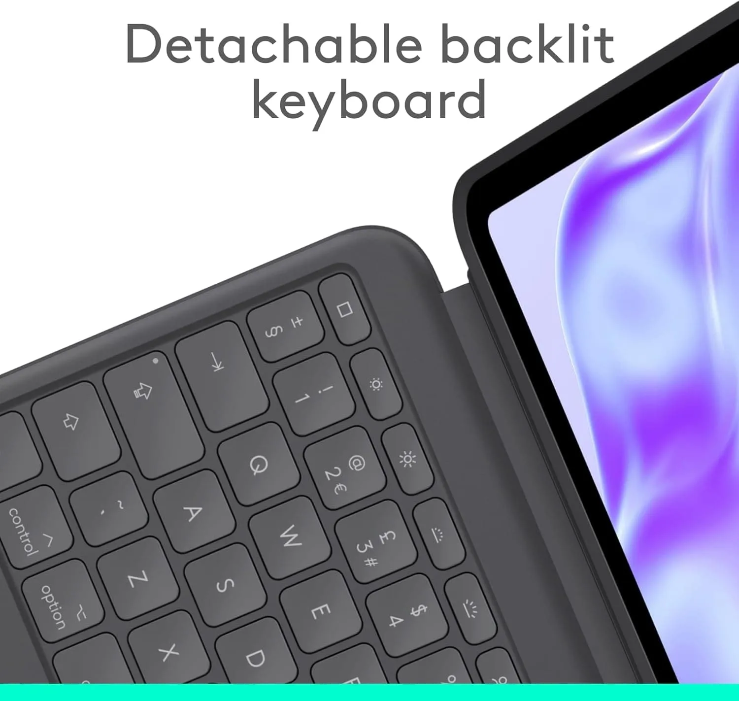 Logitech Combo Touch Keyboard Case for iPad Pro 13" (M4, 2024) - Detachable Backlit Keyboard, Kickstand, QWERTY UK Layout - Graphite