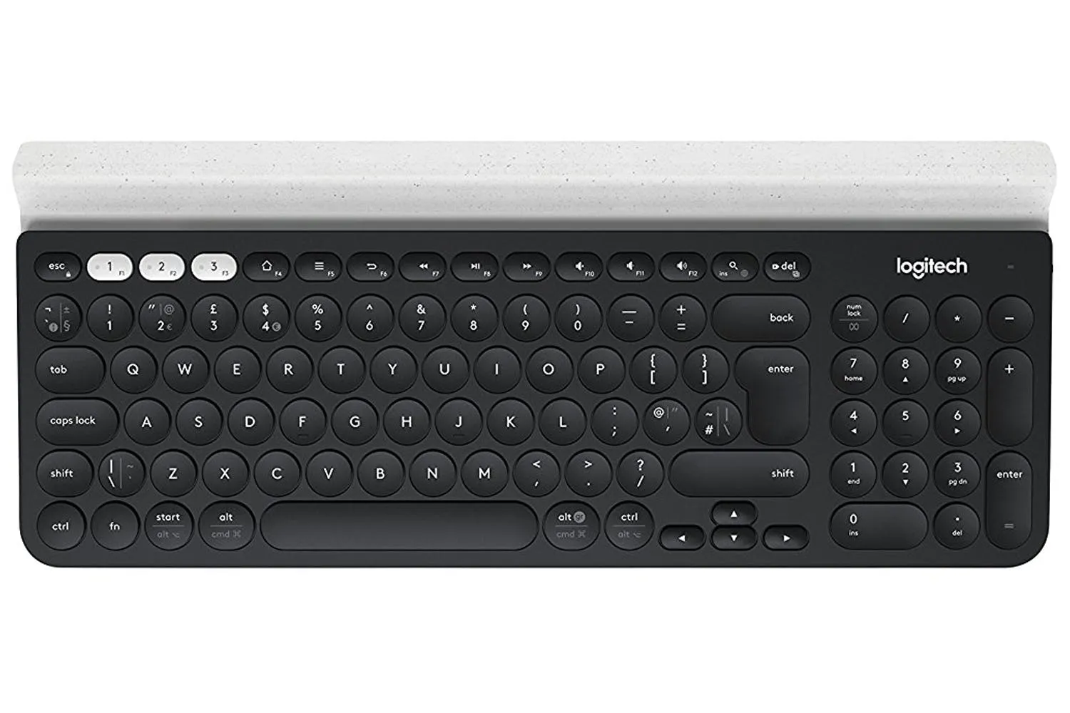 Logitech K780 Multi-Device - Keyboard - Wireless - Bluetooth, 2.4 Ghz - Uk - White