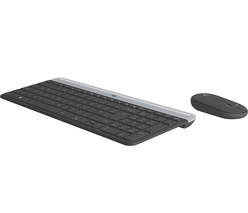 Logitech Slim Wireless Combo Mk470 - Keyboard And Mouse Set - Wireless - 2.4 Ghz - French - Graphite