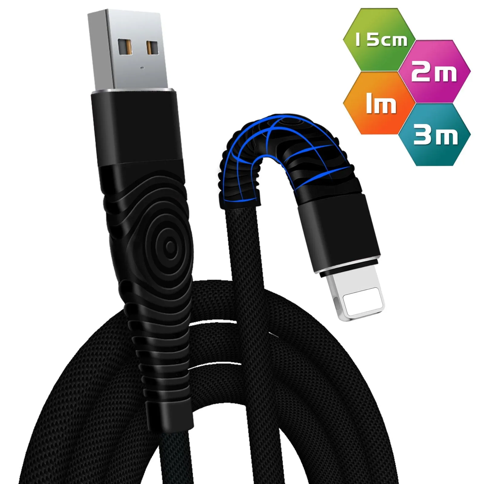 Long USB Lead Sync Data Lightning Cable Charger For iPhone & iPad