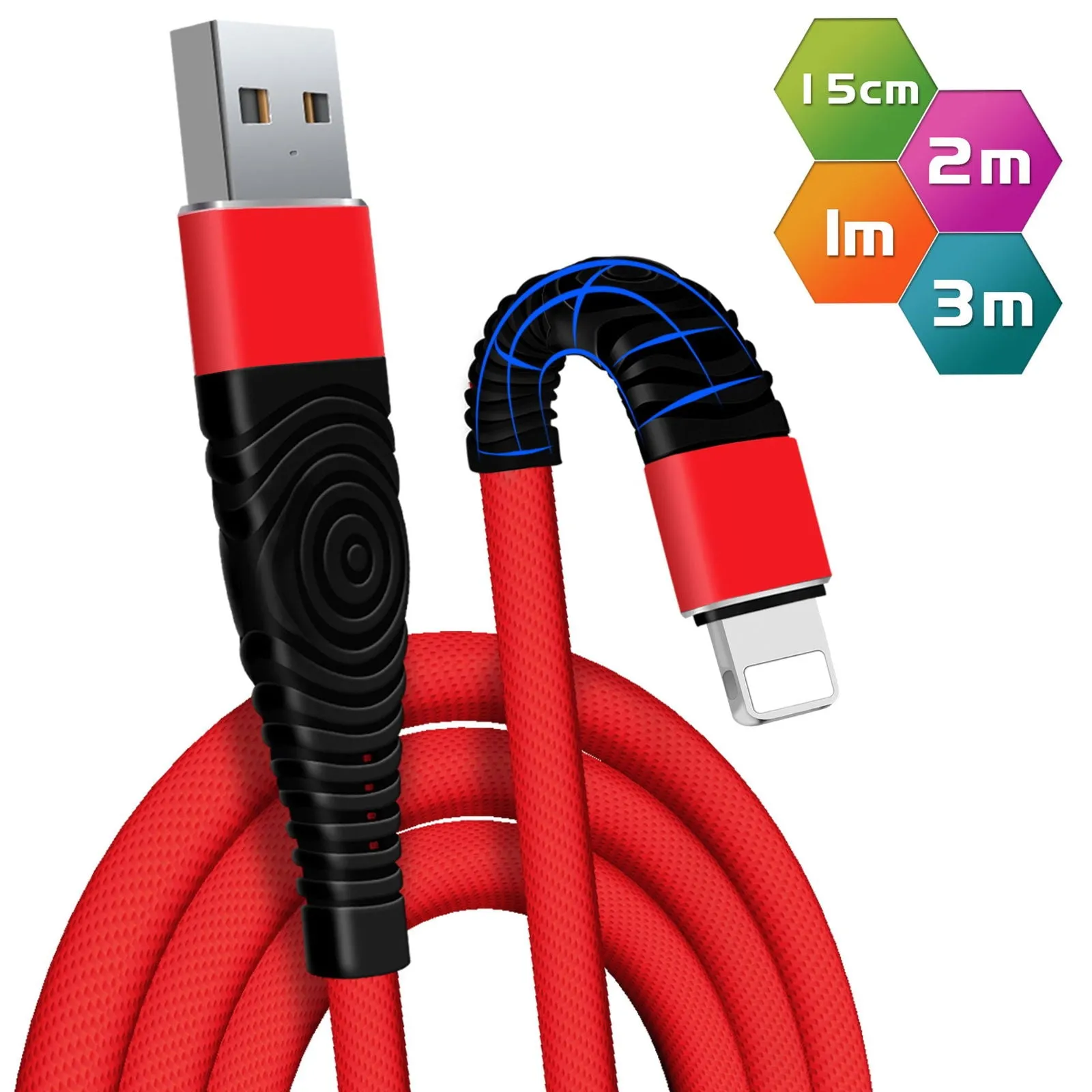 Long USB Lead Sync Data Lightning Cable Charger For iPhone & iPad