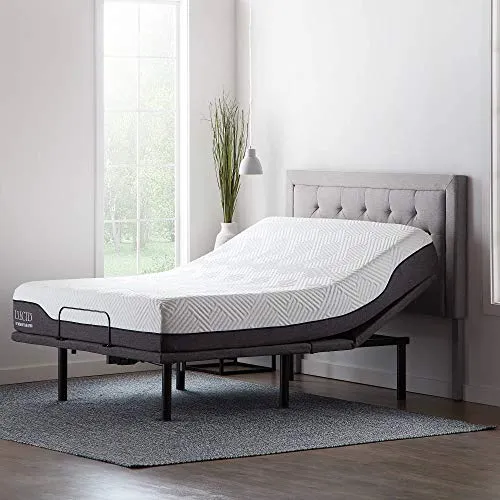 Lucid L600 Adjustable Bed Frame-Bluetooth-Companion App-Head and Foot Incline-Massage-Under Bed Lighting-Dual USB Ports - Full Adjustable Bed Frame