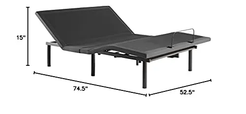 Lucid L600 Adjustable Bed Frame-Bluetooth-Companion App-Head and Foot Incline-Massage-Under Bed Lighting-Dual USB Ports - Full Adjustable Bed Frame