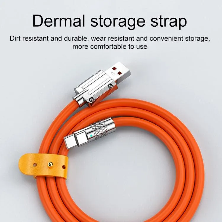 Mech Series 6A 120W USB-C Metal Plug Silicone Fast Charge Data Cable - 1.8m Length