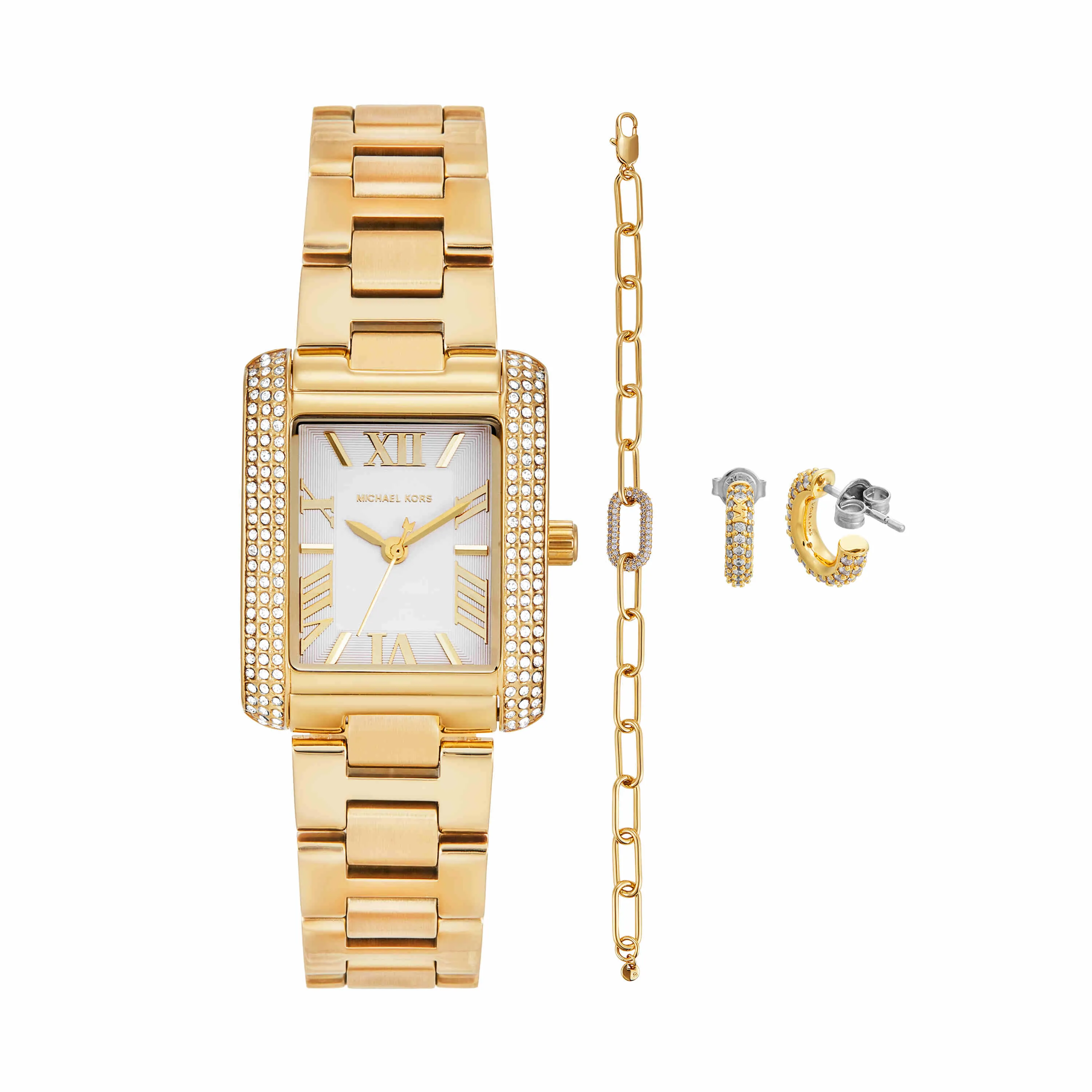 Michael Kors Emery Gold Tone Analogue Watch MK4837SET