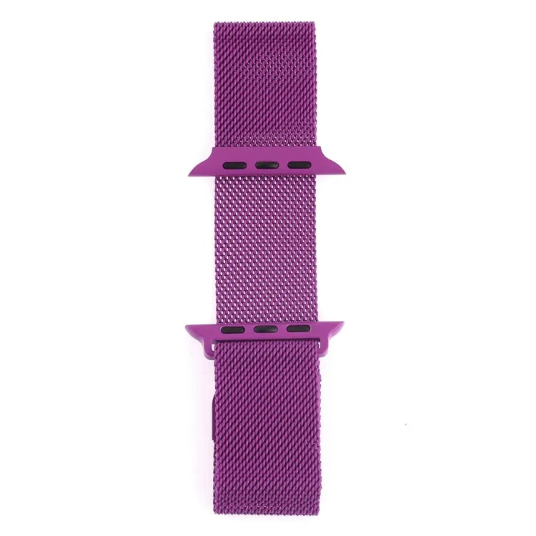 Milanese Loop Magnetic Stainless Steel Watch Band for Apple Watch Series 7 41mm / 6 & SE & 5 & 4 40mm / 3 & 2 & 1 38mm(Purple)