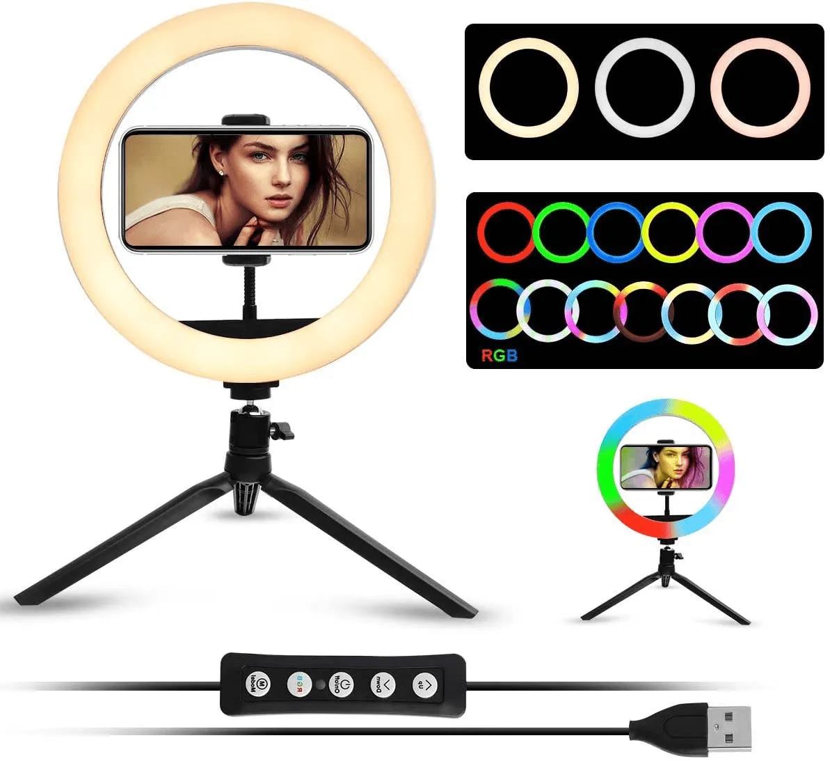 MJ-26 RGB LED Soft Ring Light With Stand-Selfie Light