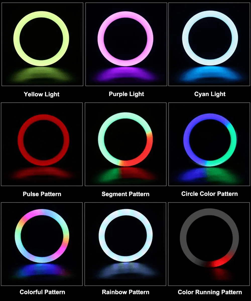 MJ-30 RGB LED Soft Ring Light With Stand-Selfie Light