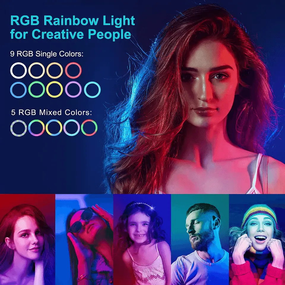 MJ-30 RGB LED Soft Ring Light With Stand-Selfie Light