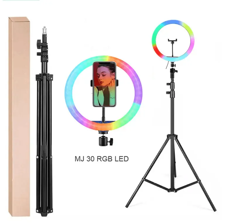 MJ-30 RGB LED Soft Ring Light With Stand-Selfie Light