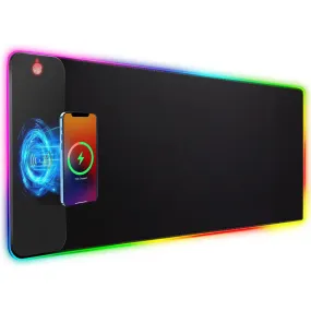 Mousepad 10W Wireless Charging Mobile Phone Charger RGB Luminous Mouse Pad PC