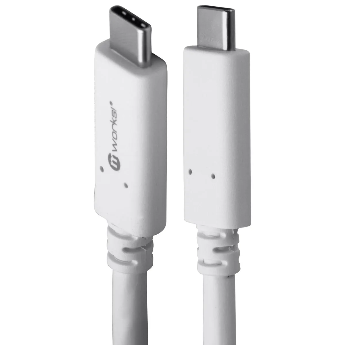 mWorks! mPower! (6-Foot) Round USB-C to USB-C Charging Cable - White