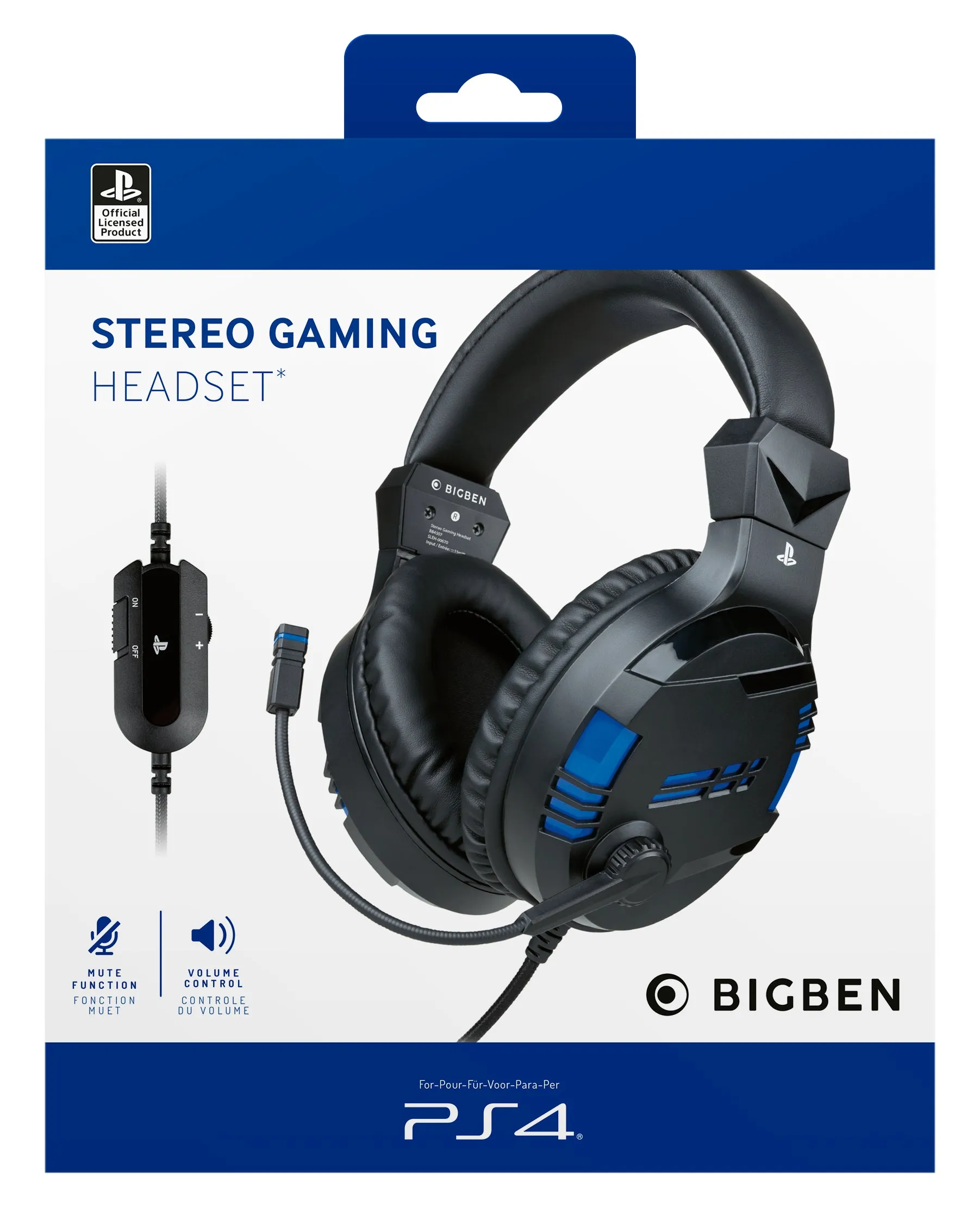 Nacon Bigben Gaming Headphones With Microphone Ps4 V3 Black/Blue Ps4ofheadsetv3