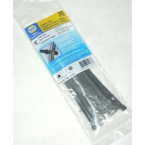 Napa 770-9224 Ultra Light Duty Black Cable Ties 0.14 x 6" Long Nylon 6/6 25pk