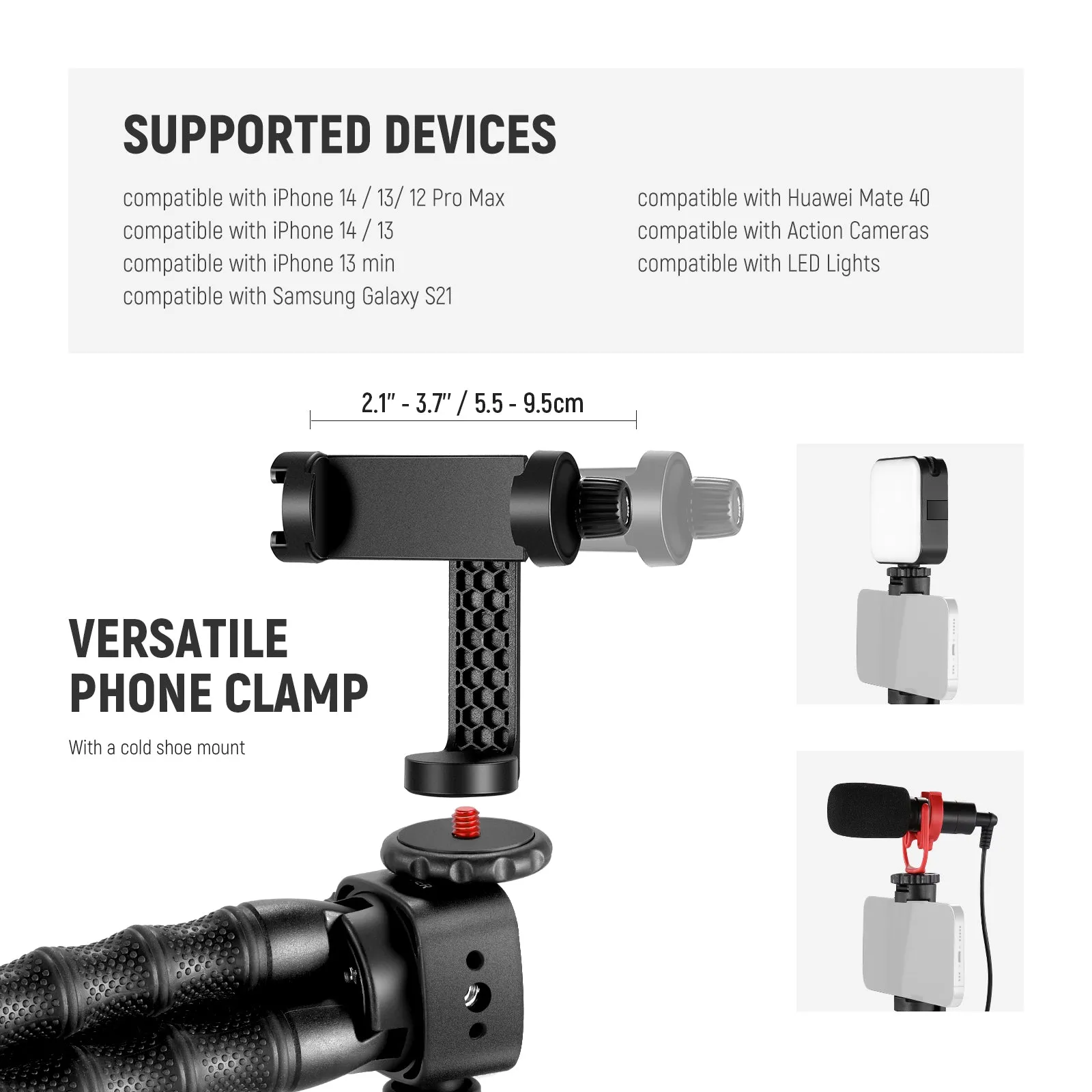 NEEWER T91 Flexible Tripod with Two Magic Arms