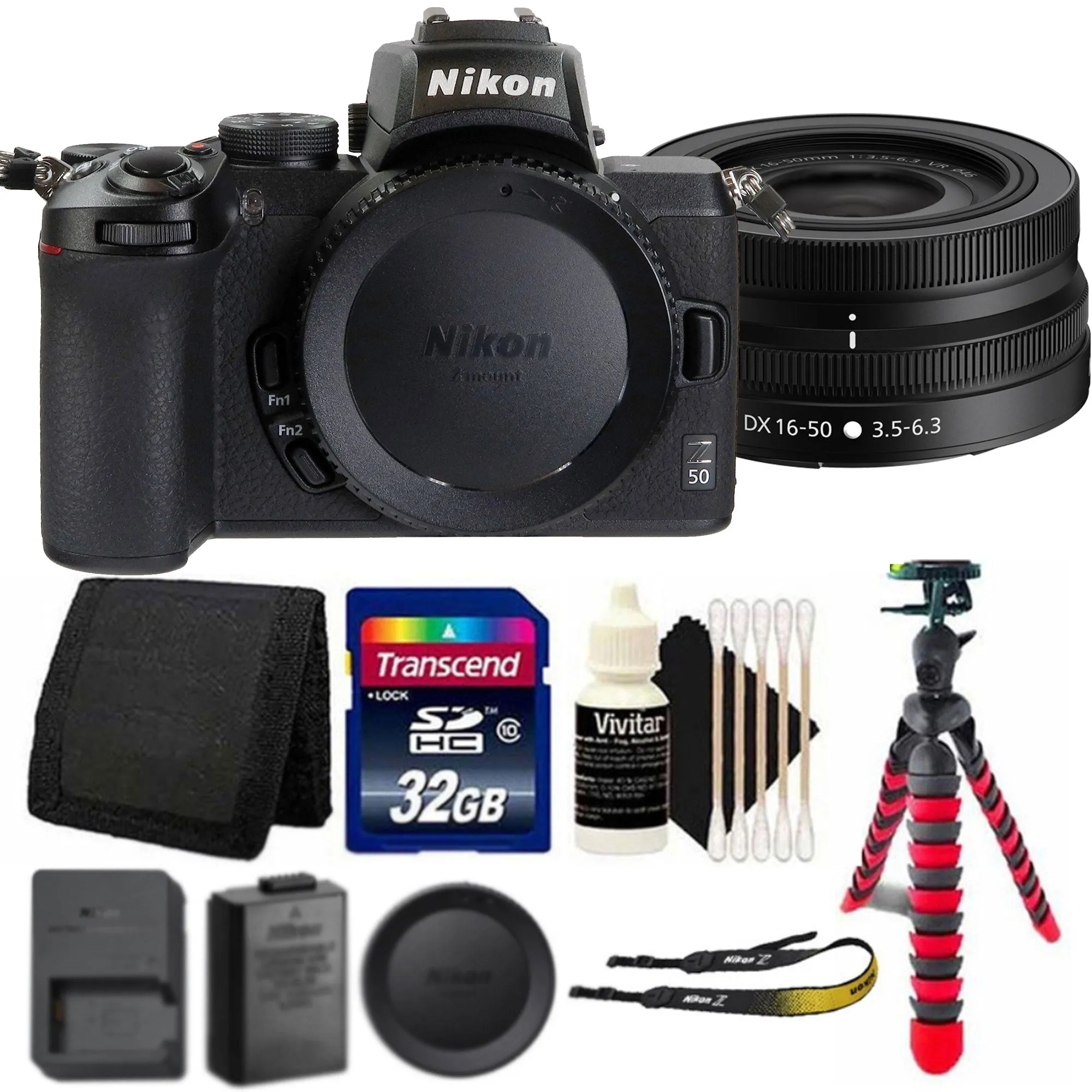 Nikon Z50 Mirrorless 20.9MP EXPEED 6 Image Processor Digital Camera with 16-50mm Lens with Top Accessory Kit