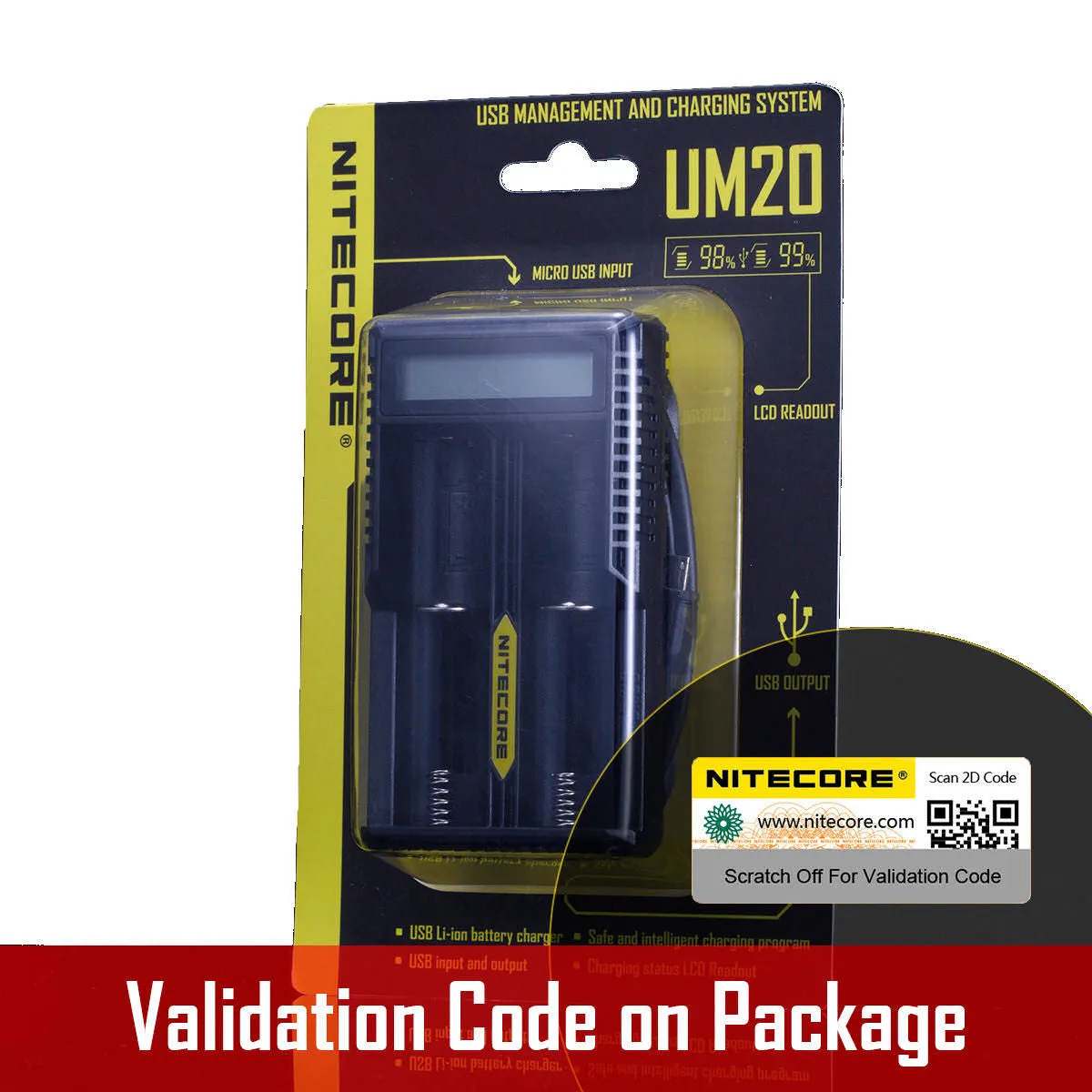 Nitecore UM20 USB Charger