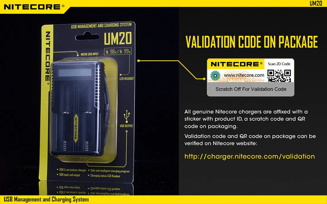 Nitecore UM20 USB Charger