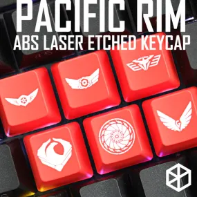 Novelty Shine Through ABS Etched black red esc Pacific Rim inspired Keycaps