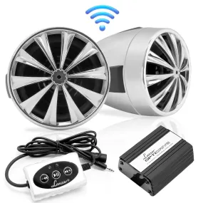 Opti-Drive 700 Watt Bluetooth Speaker System With Pair Of 3'' Weatherproof Speakers, 4-Channel Amplifier, Ipod/Mp3 Player Input, Usb Charger And Dual Handlebar Mounts For Motorcycle, Atv, Snowmobile, Etc.