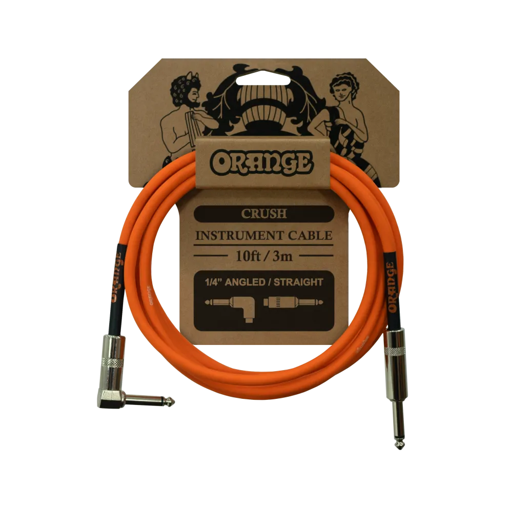 Orange Crush 10ft Instrument Cable Angled to Straight Connector