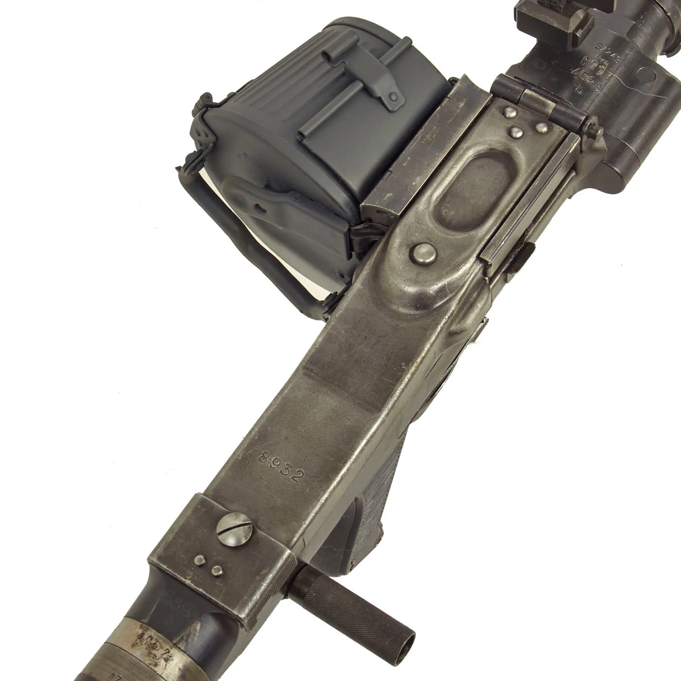 Original German WWII MG 34 Display Machine Gun by Mauser with Bakelite Butt Stock & Belt Drum - dated 1940