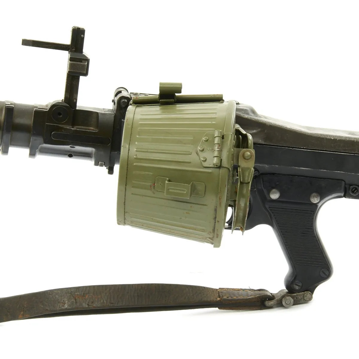 Original German WWII MG 34 dot 1943 Display Machine Gun with A.A. Sight, Original Sling, and Basket Carrier