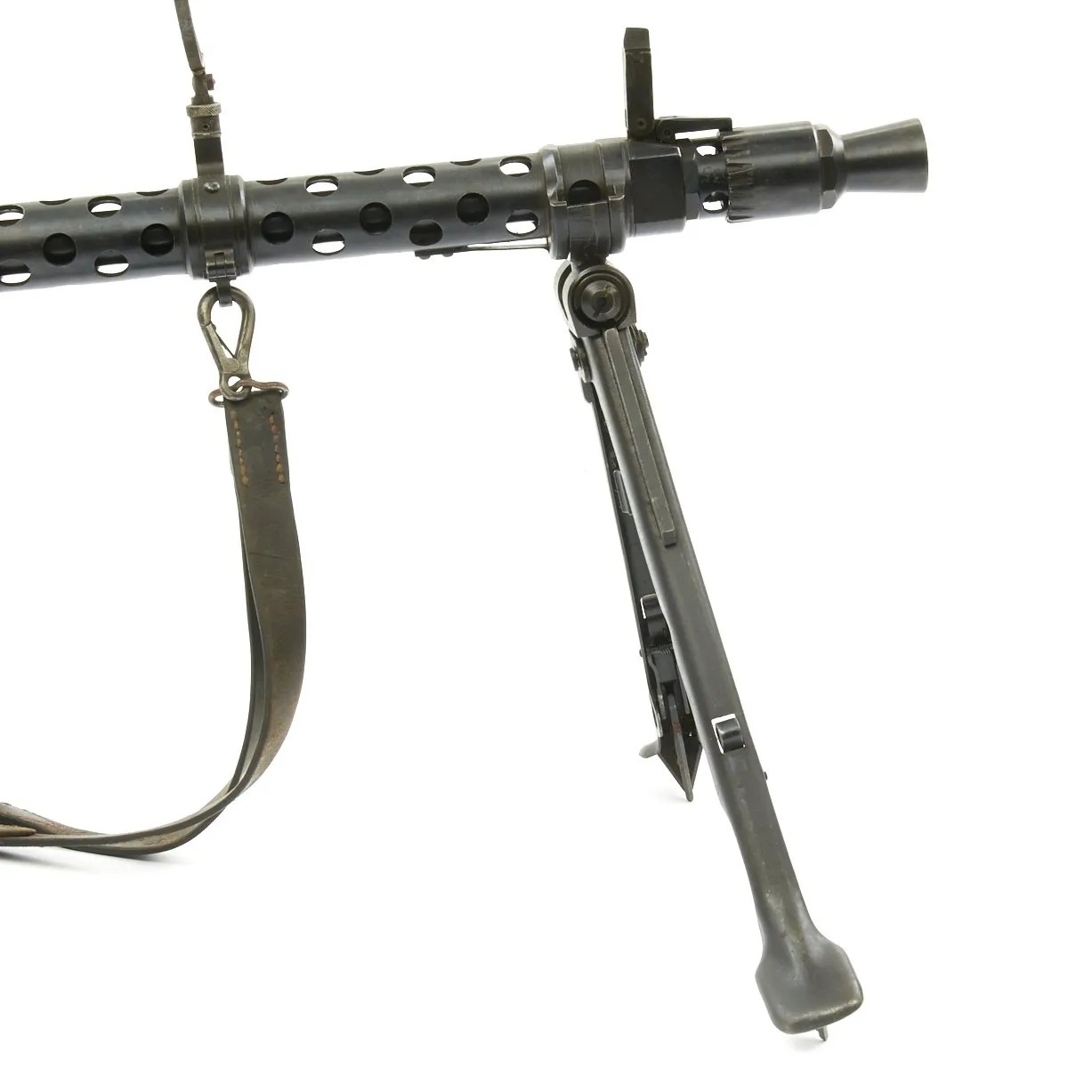 Original German WWII MG 34 dot 1943 Display Machine Gun with A.A. Sight, Original Sling, and Basket Carrier