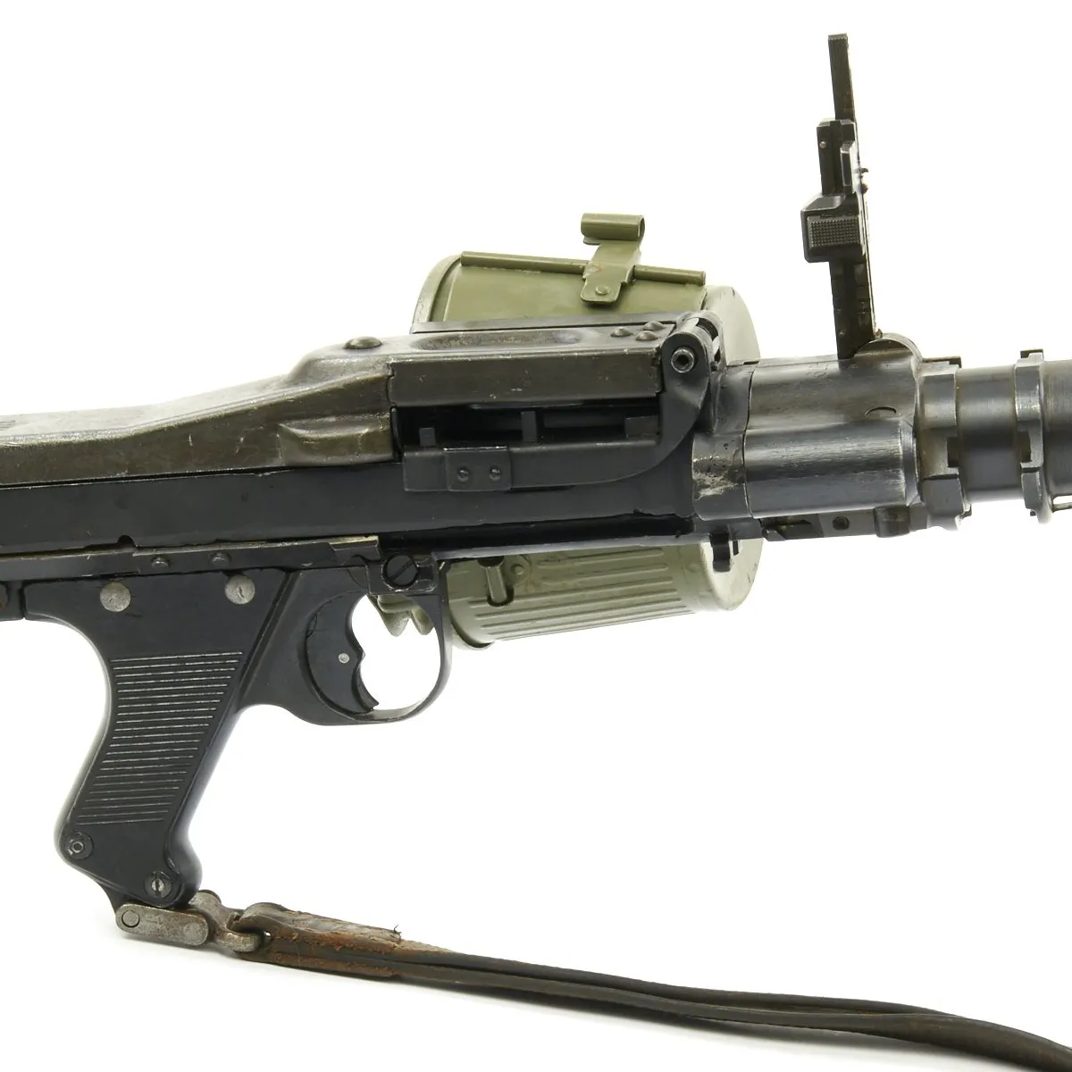 Original German WWII MG 34 dot 1943 Display Machine Gun with A.A. Sight, Original Sling, and Basket Carrier