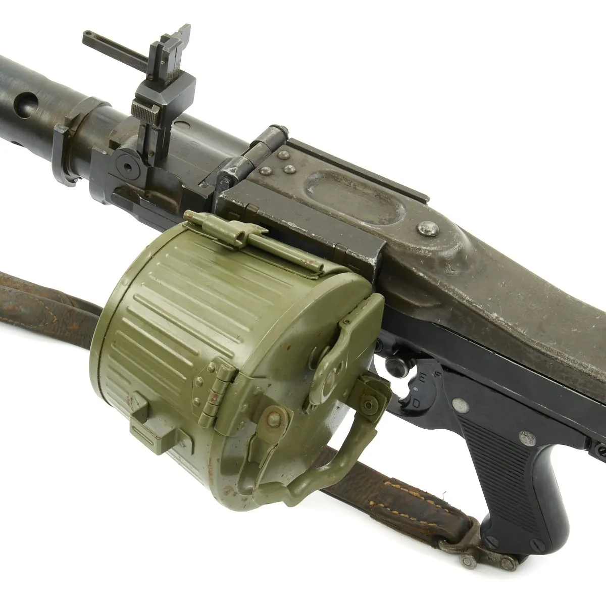 Original German WWII MG 34 dot 1943 Display Machine Gun with A.A. Sight, Original Sling, and Basket Carrier