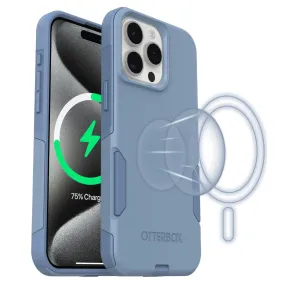 OtterBox iPhone 15 Pro MAX Commuter Series Case - MagSafe Edition - Blue, Slim & Tough, Pocket-Friendly, with Port Protection - Crisp Denim