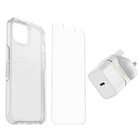 OtterBox KIT for iPhone 13 - Symmetry Clear Cover/Glass/Charger - White