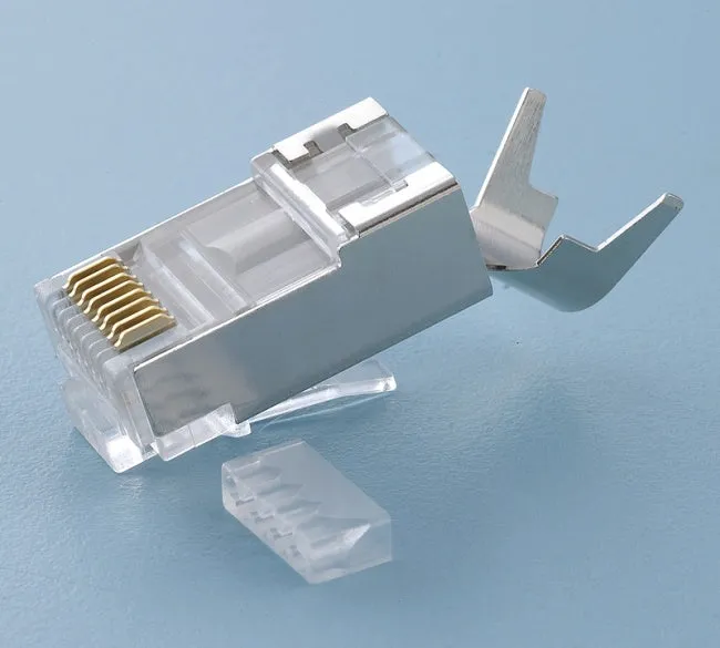 Platinum Tools 106192 RJ45 CAT6A 10 Gig Shielded Connector, w/Liner, Solid 3-Prong. 50/Bag