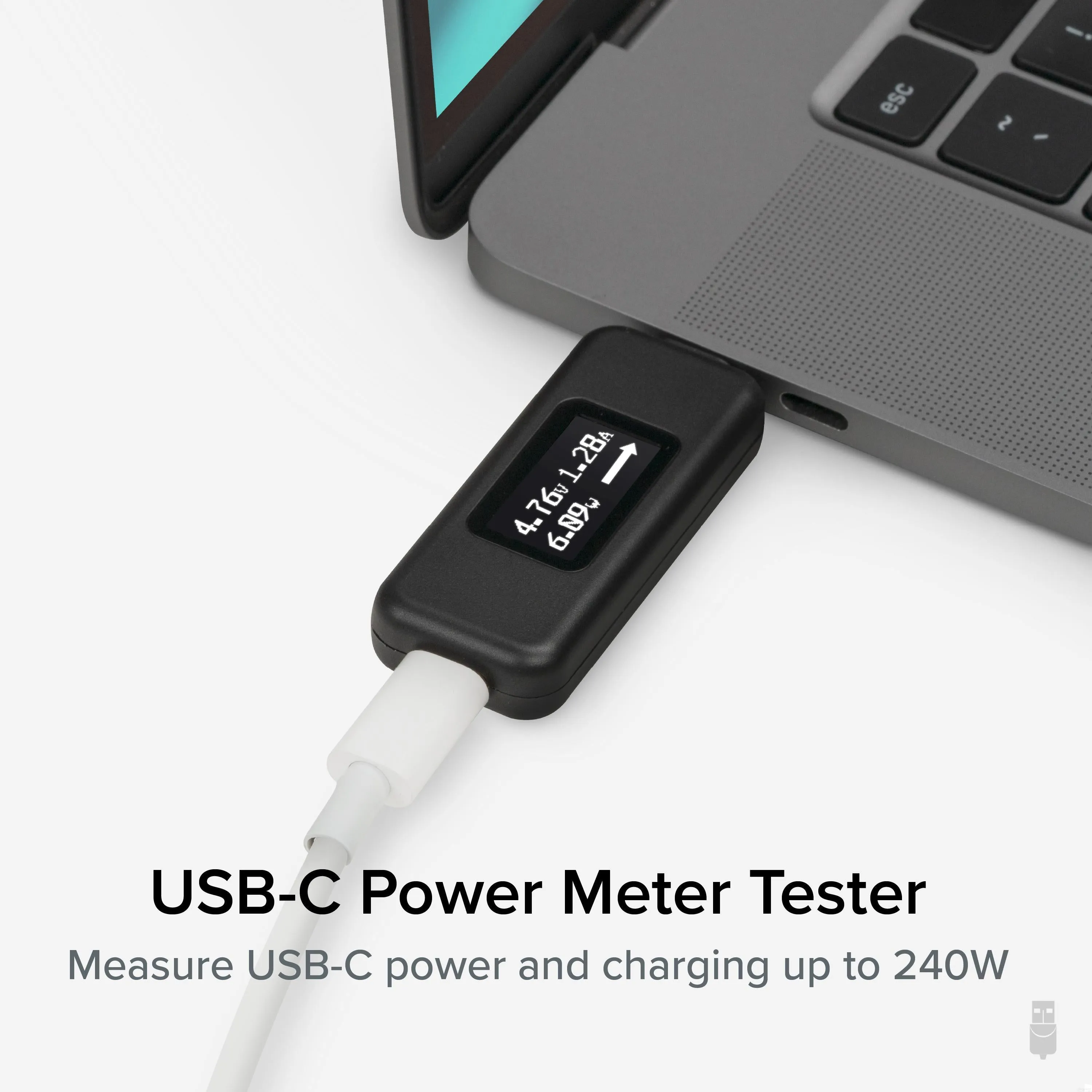 Plugable USB-C Voltage & Amperage Meter for High Power Devices (240W EPR)