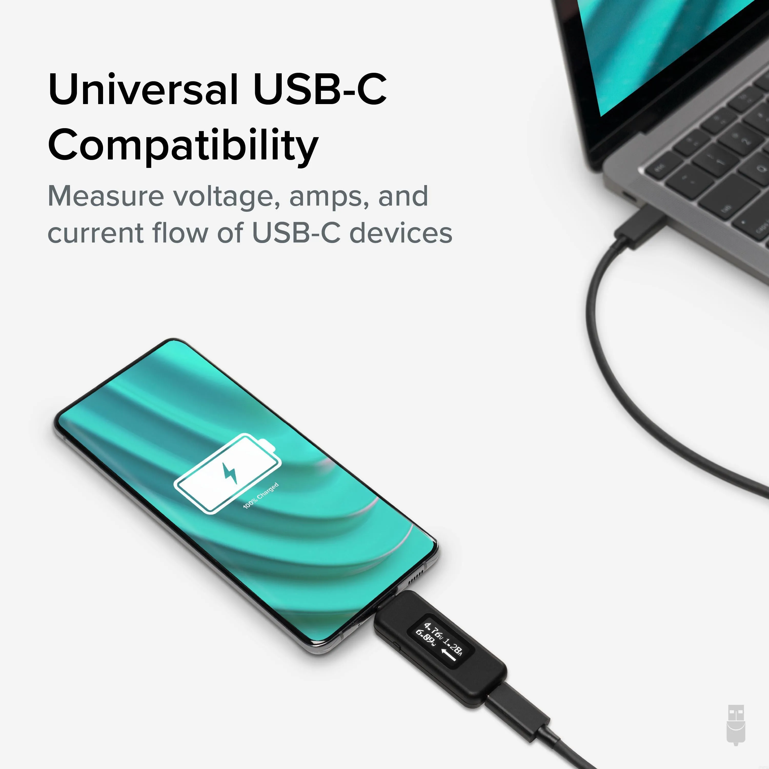 Plugable USB-C Voltage & Amperage Meter for High Power Devices (240W EPR)