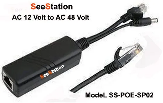 POE SPLITTER 48V, 300M TRANSFER DISTANCE, 10/100M DATA TRANSFER