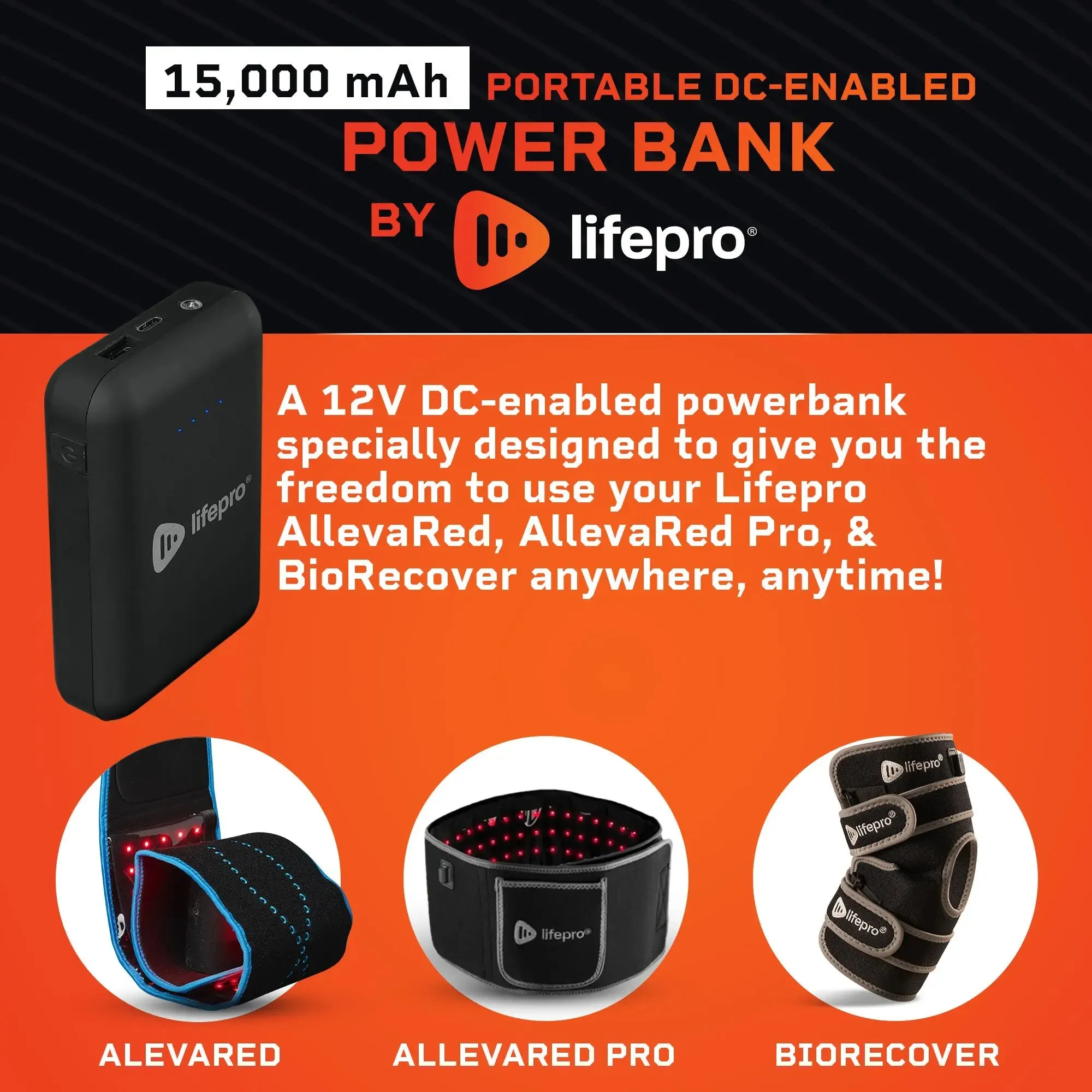 Portable Powerbank for AllevaRed, AllevaRed Pro, & BioRecover