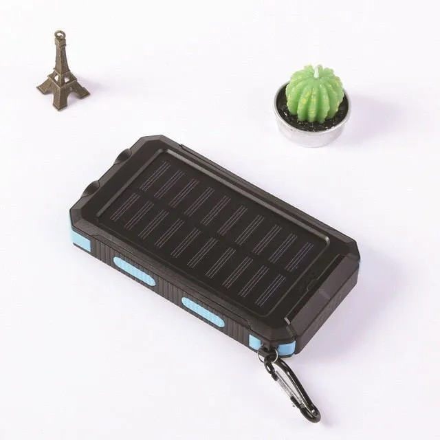 Portable Solar Power Bank-  Built-in Flashlight, Compass, for All Smartphones, Electronic Devices