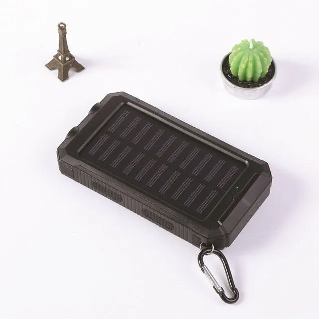 Portable Solar Power Bank-  Built-in Flashlight, Compass, for All Smartphones, Electronic Devices