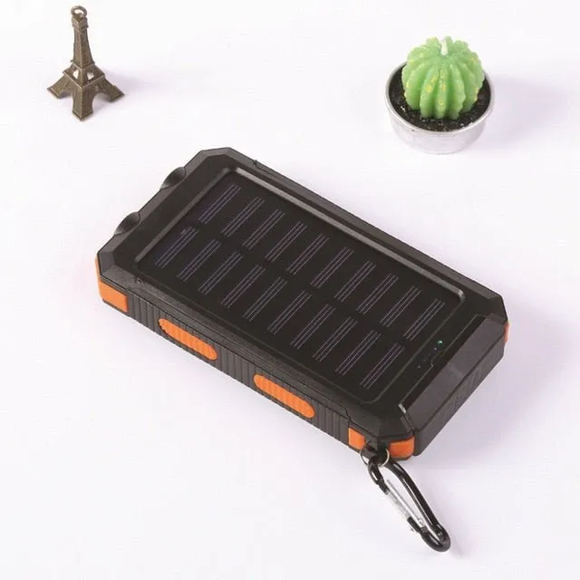 Portable Solar Power Bank-  Built-in Flashlight, Compass, for All Smartphones, Electronic Devices