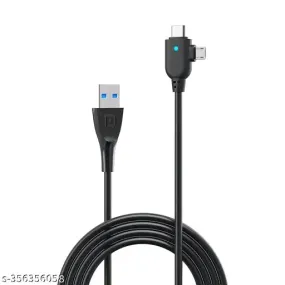 Portronics 1M Universal Black Charging Cable – Durable & Compatible