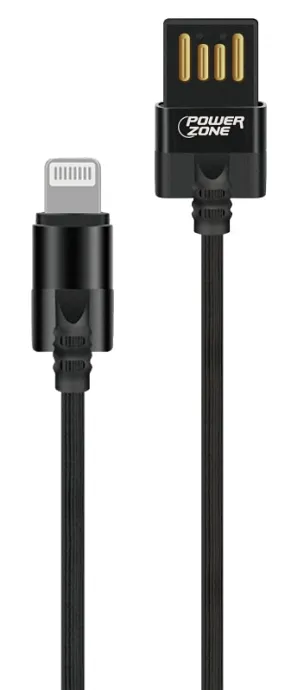 PowerZone T56-LIGHTNING Micro Charging Cable, PVC, Black, 3 ft L :CD 1: QUANTITY: 1