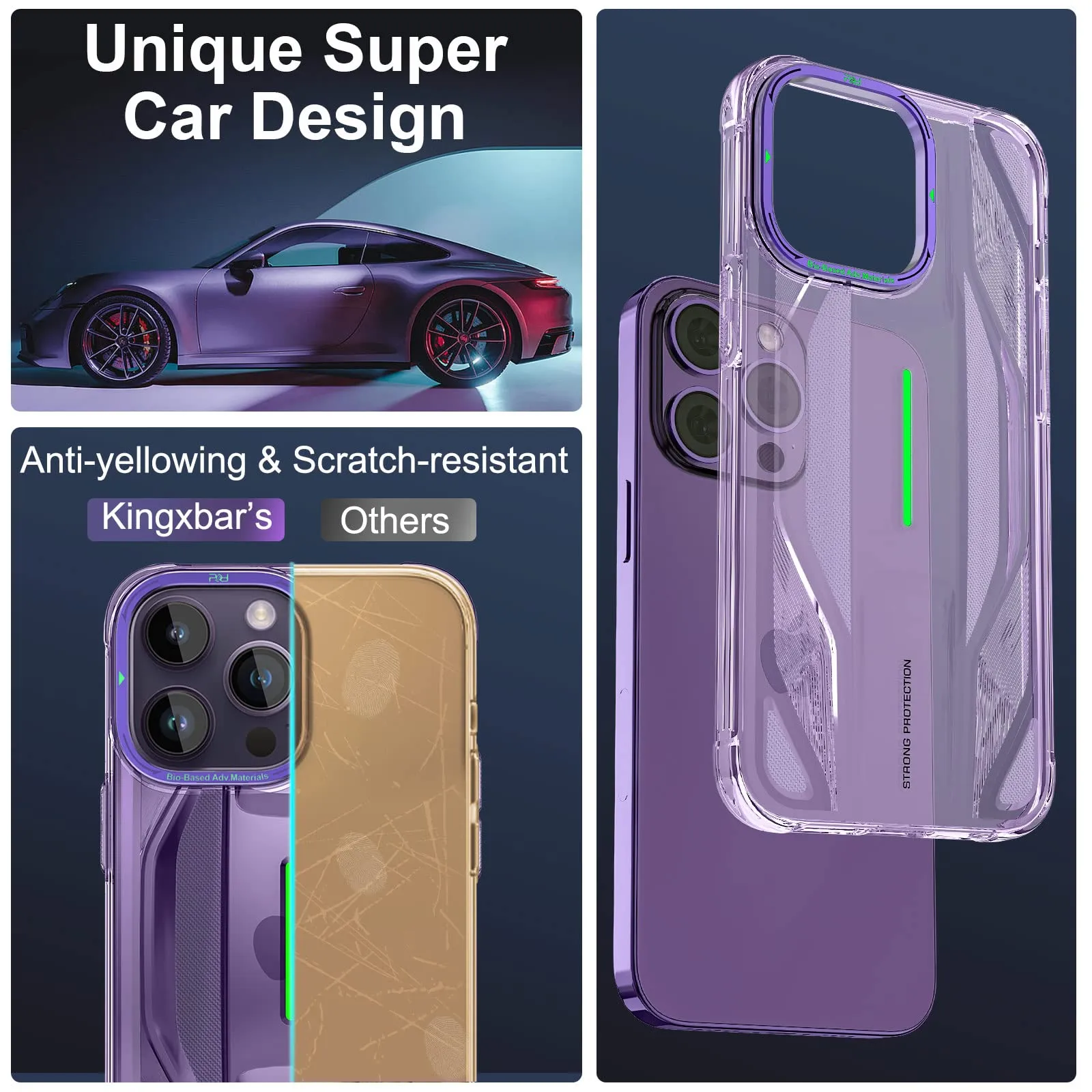 PQY Supercar Military Grade Shockproof Luminous Case Cover