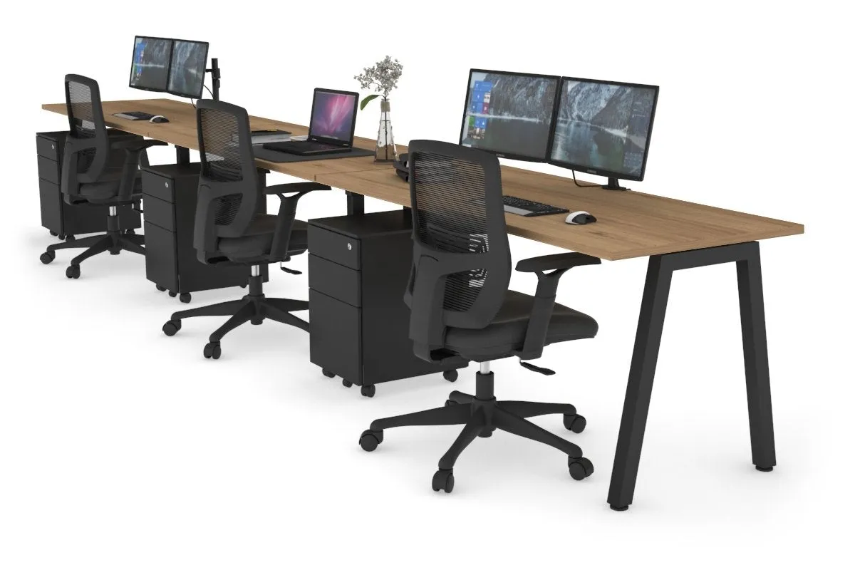 Quadro 3 Person Run Office Workstation [1600L x 700W]