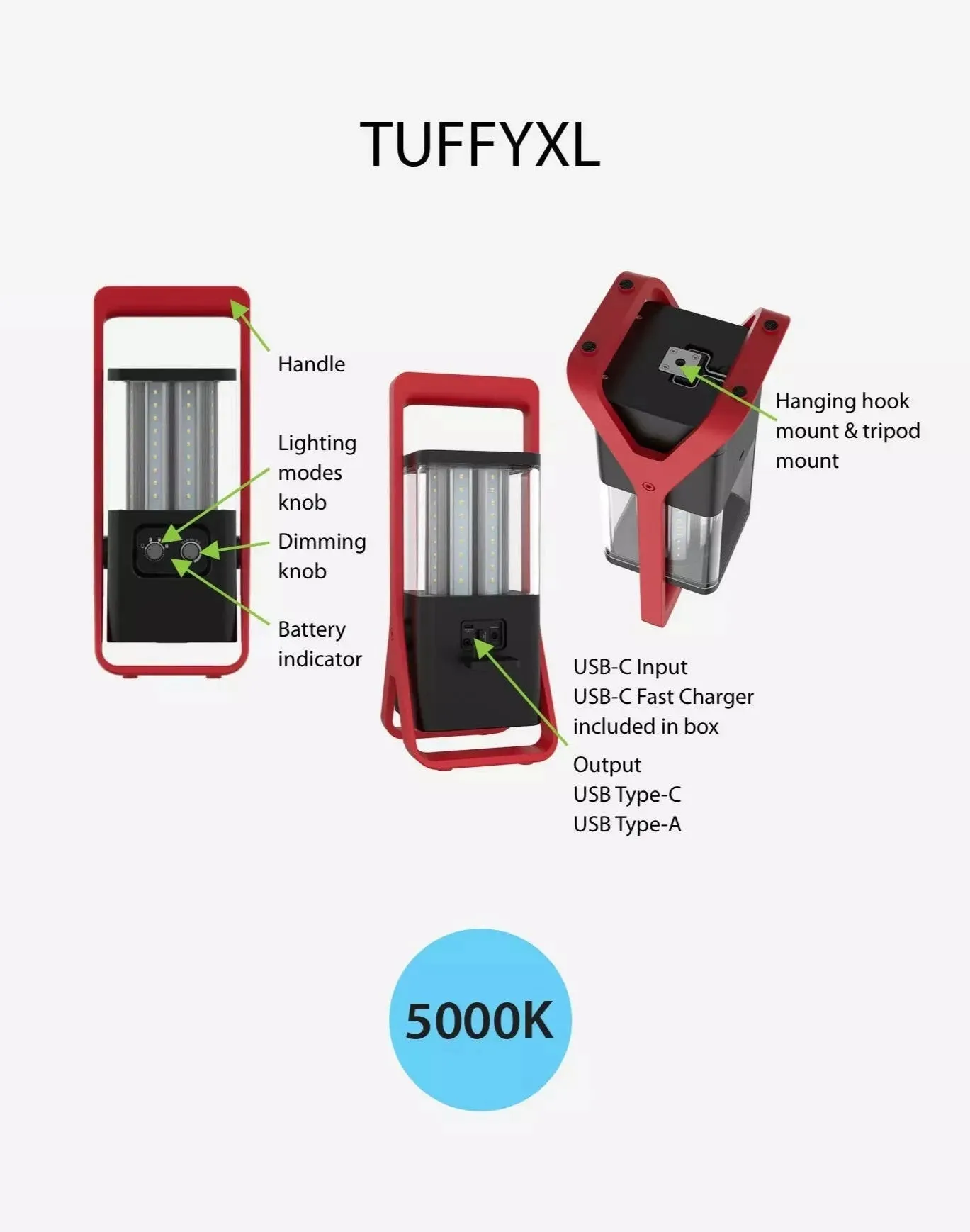 RAB Tuffy XL 32W Rechargeable Temporary Work Light 50K