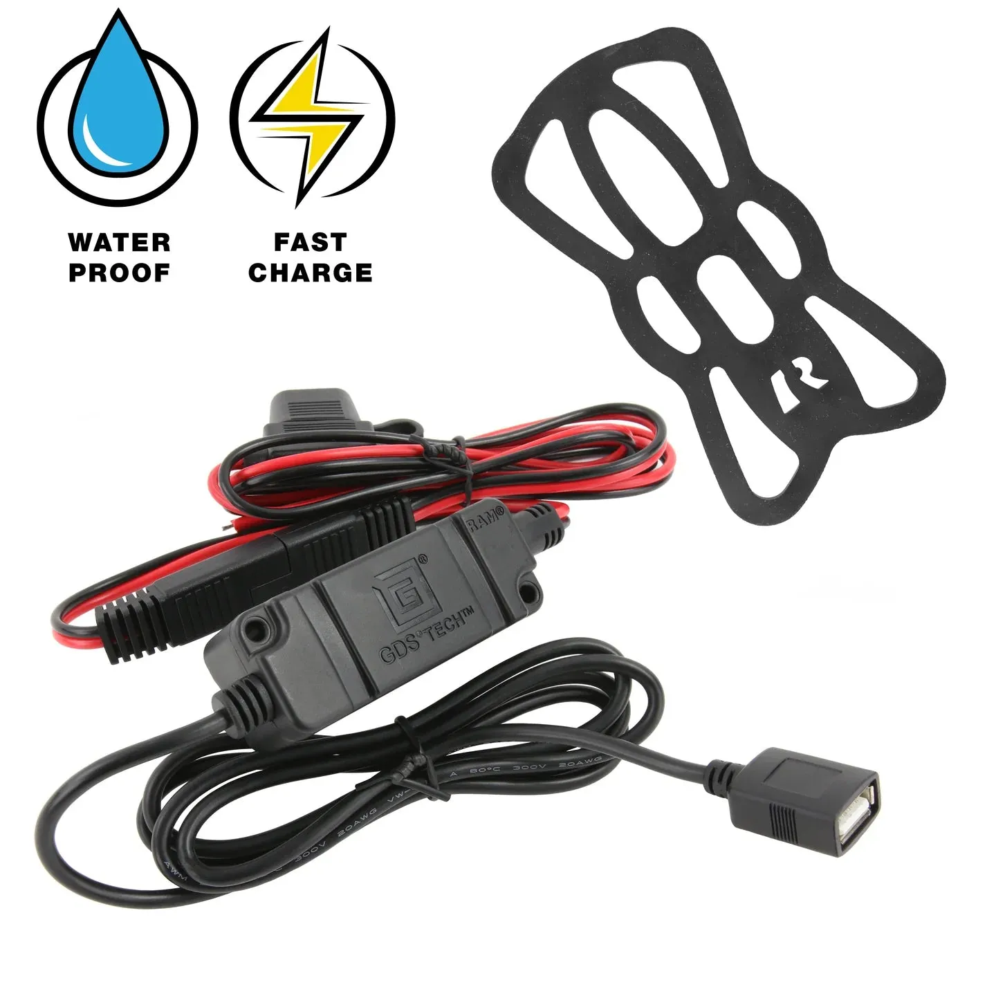 RAM Tough-Charge 15W Waterproof Wireless Charging Motorcycle Mount (RAM-B-149Z-A-UN12W-V7M-1)