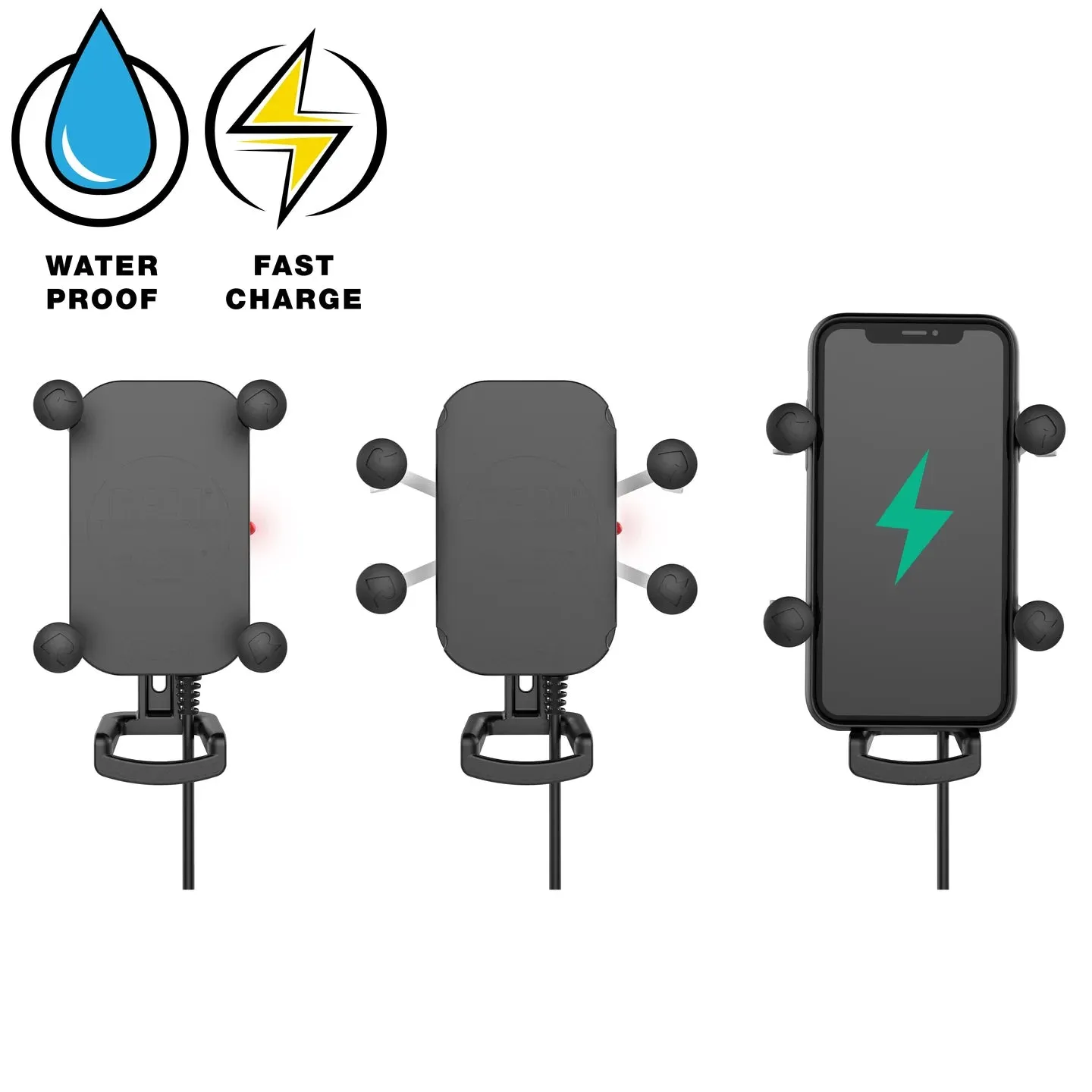 RAM Tough-Charge 15W Waterproof Wireless Charging Motorcycle Mount (RAM-B-149Z-A-UN12W-V7M-1)